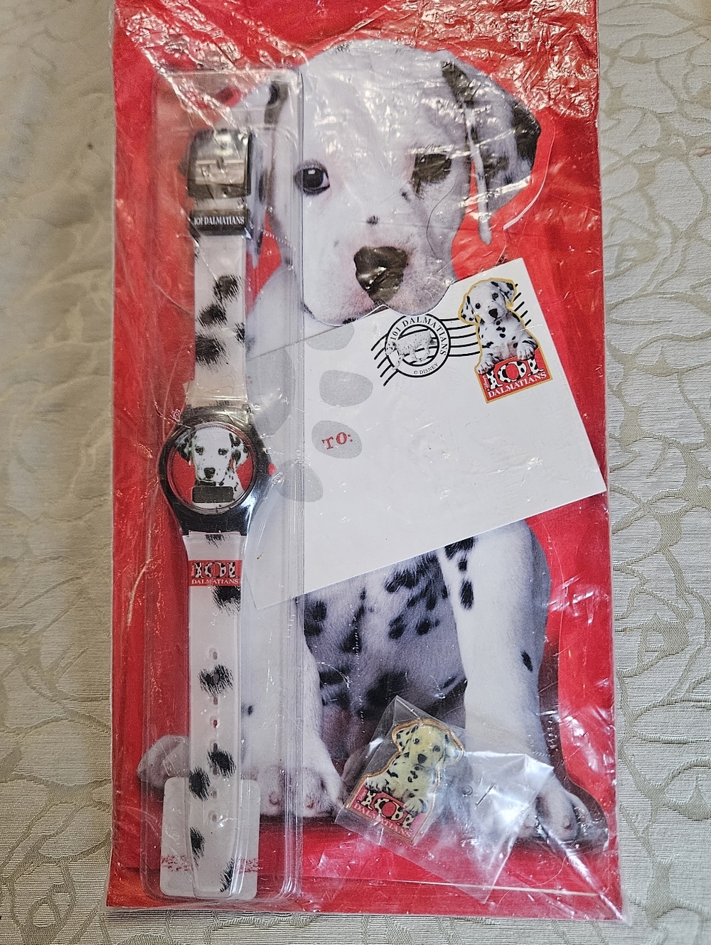 101 Dalmations Watch, Pin, Card And Standup Picture.